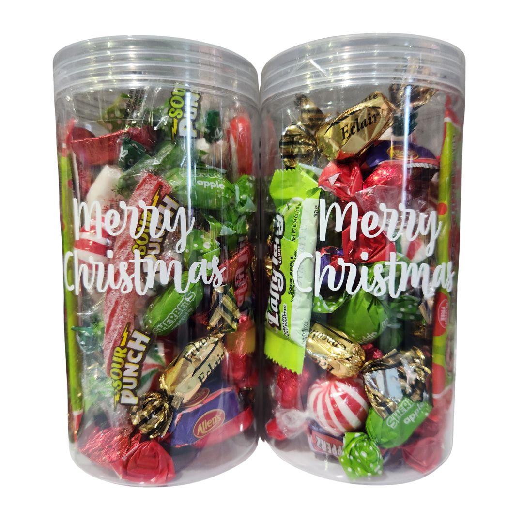 Candy Filled Christmas Gift Jar