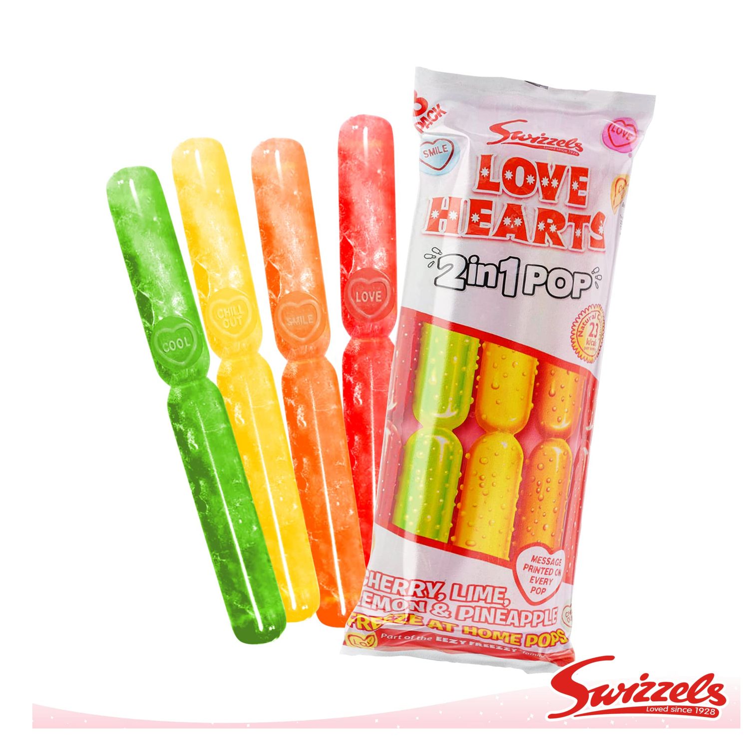 Swizzels Love Hearts Freeze Pops 8pc