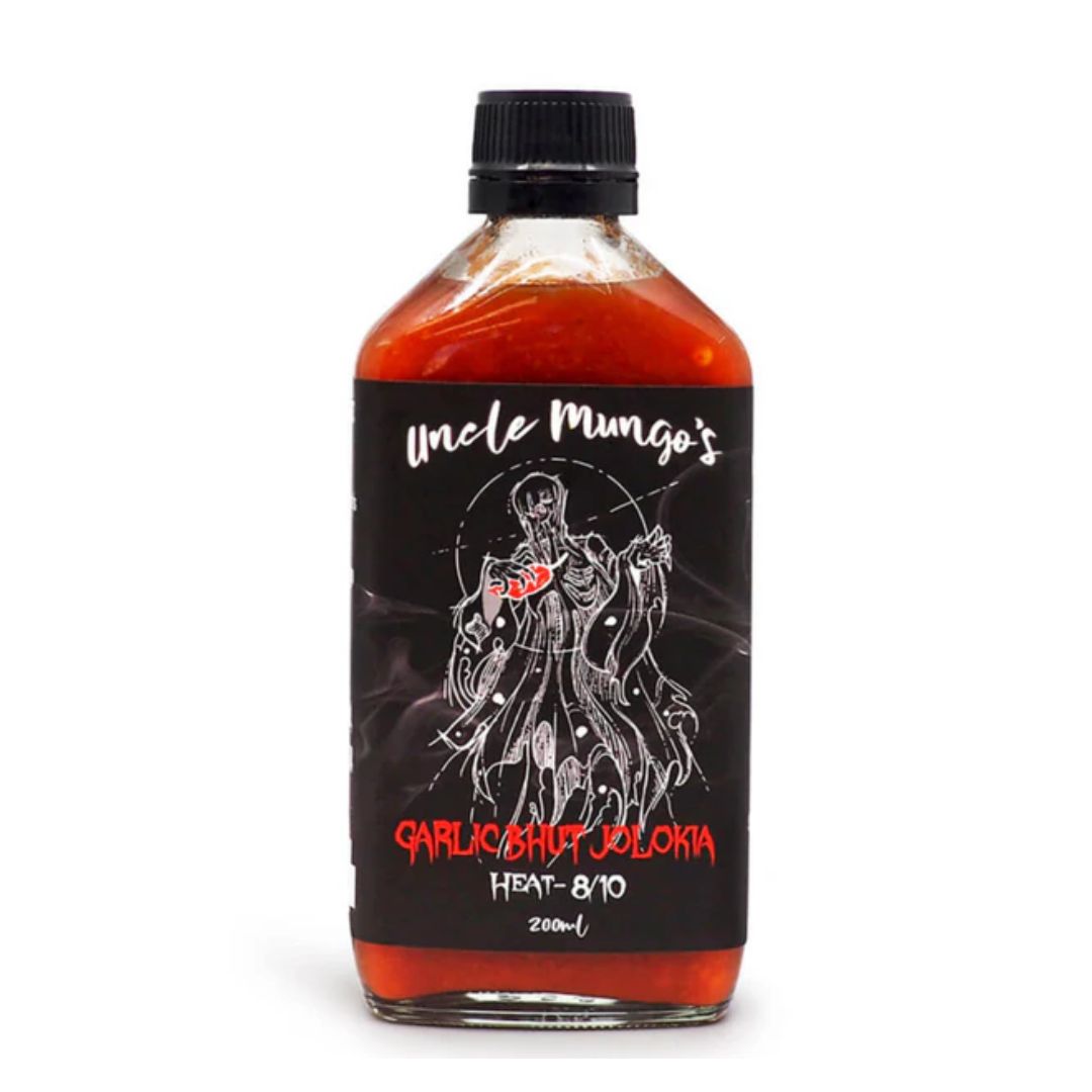 Uncle Mungo&#39;s Garlic Bhut Jolokia Hot Sauce 200ml