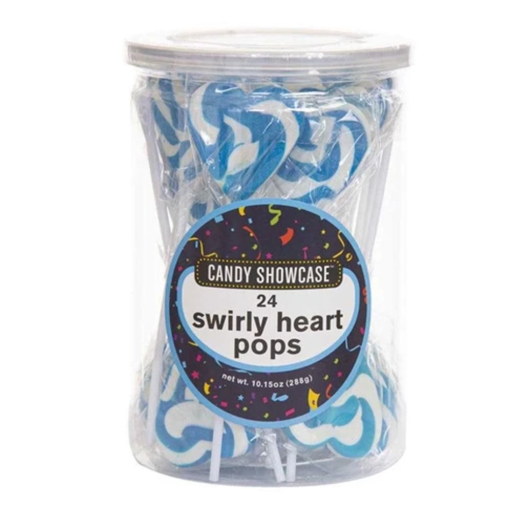 Small Swirl Pop (Heart) 288g (24pc x 12g), Colour: Blue