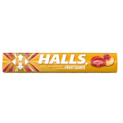 Halls Fruitwave Peach  &amp; Raspberry 45g