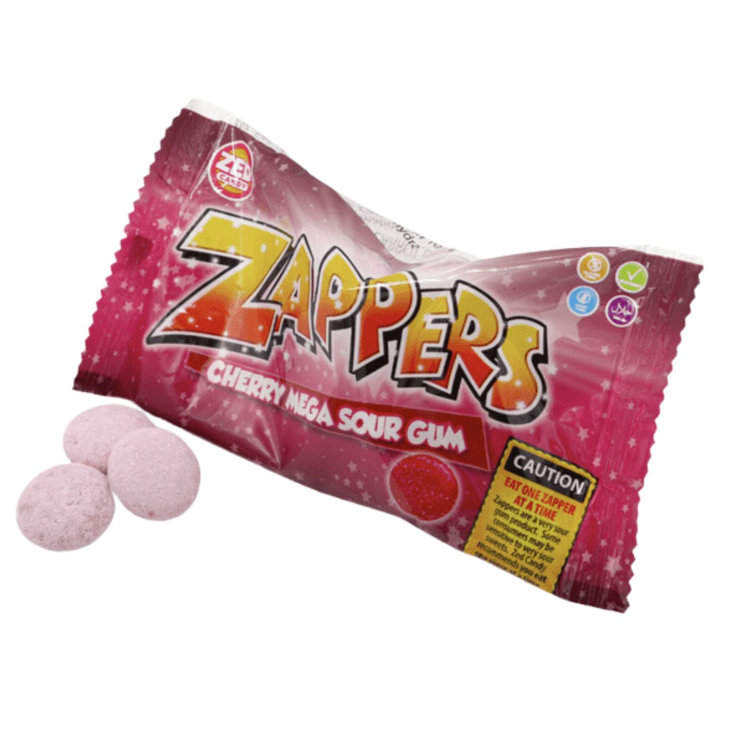 Zappers Mega Sour Gum 50g - Cherry