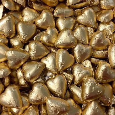 Chocolate Foiled Heart 500g - Gold