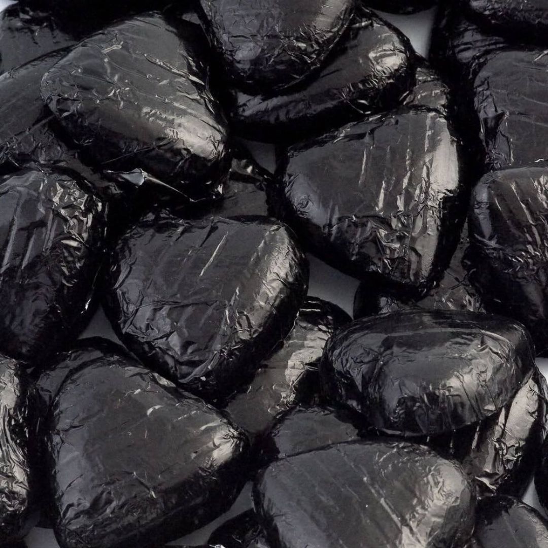 Chocolate Foiled Heart 500g - Black