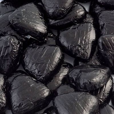 Chocolate Foiled Heart 500g - Black