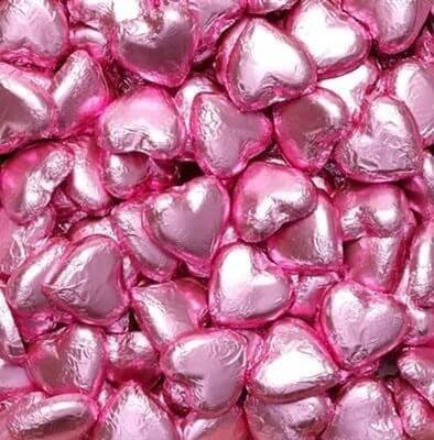 Chocolate Foiled Heart 500g - Baby Pink