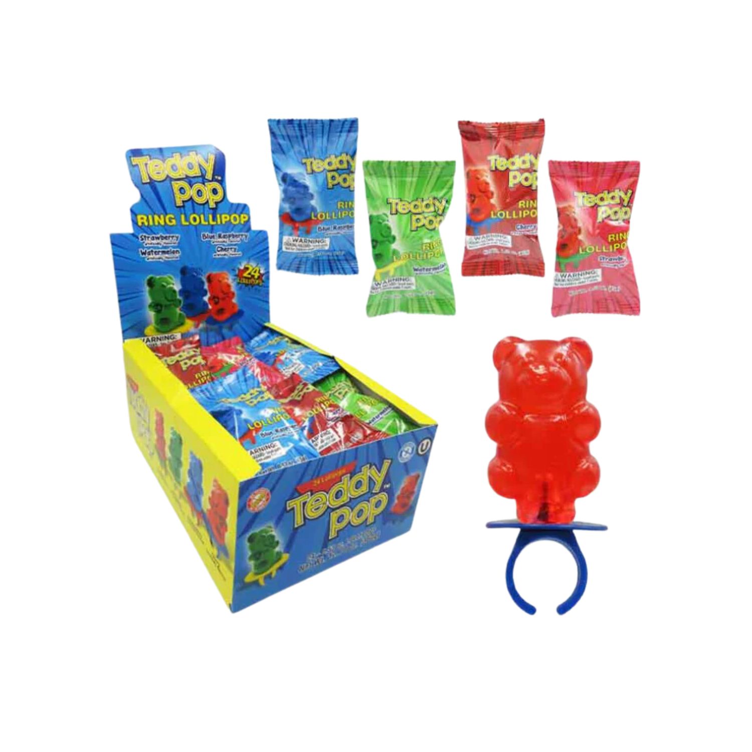 Teddy Pop &amp; Friends Ring Lollipop 15g