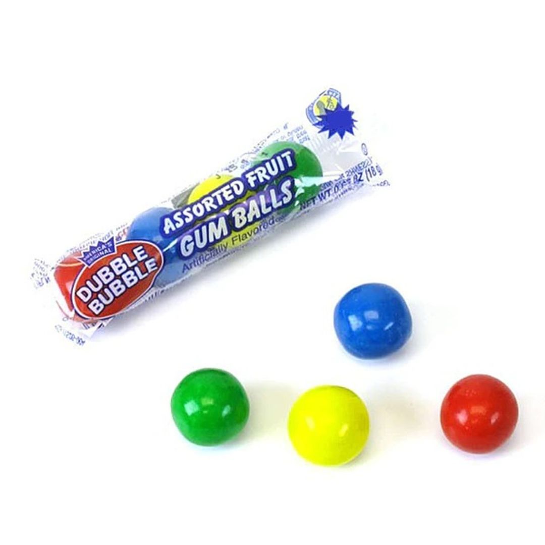Dubble Bubble Assorted Fruit Gum Balls 18g, Quantity: x1