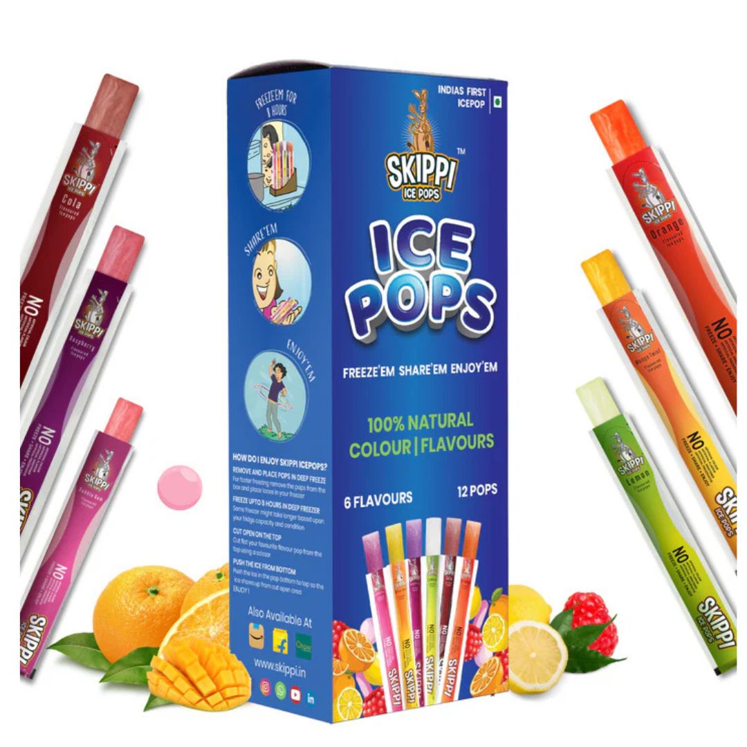Skippi Natural Ice Pops 12pc, Flavour: Original