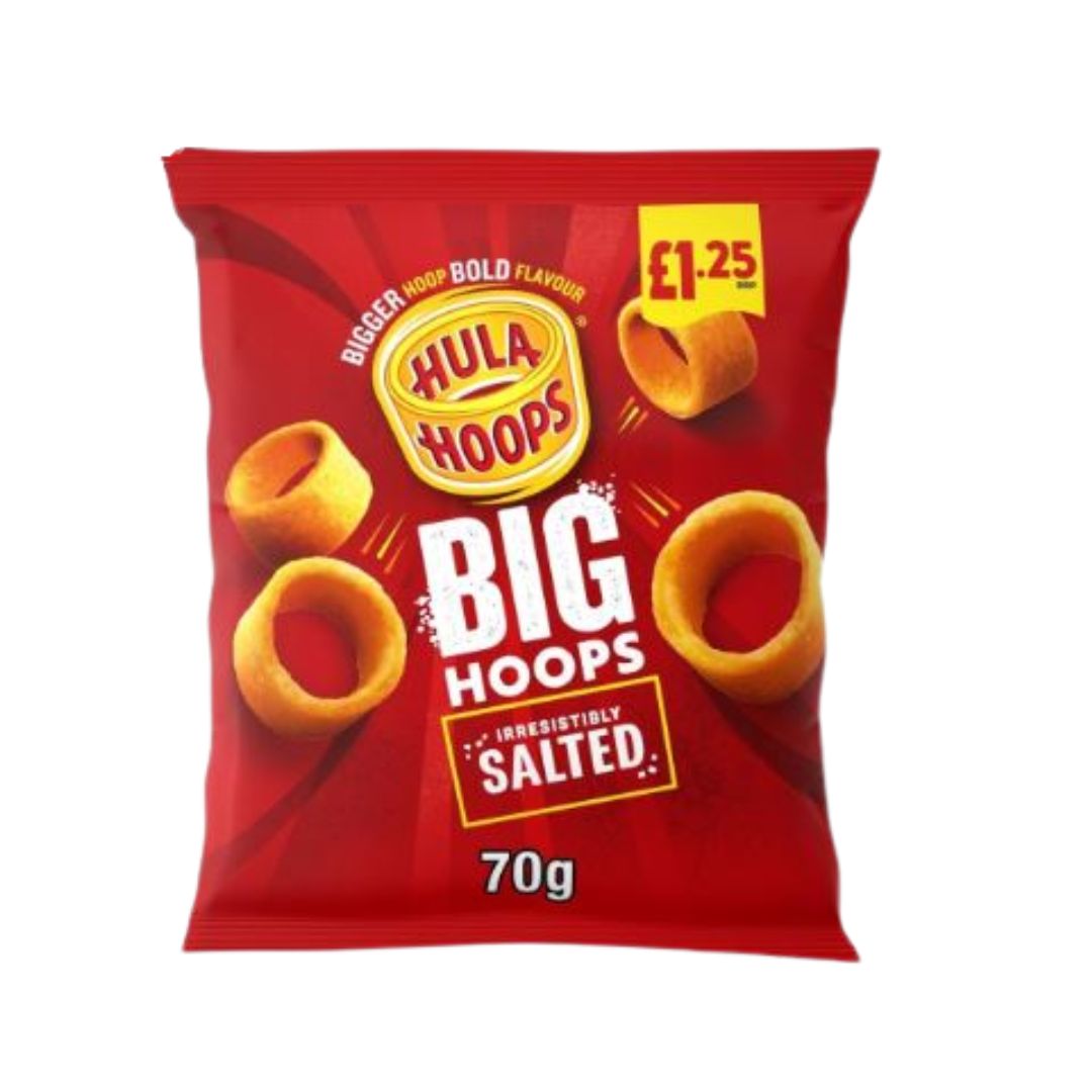 Hula Hoops (UK Crisps) Big Hoops 70g - Salted
