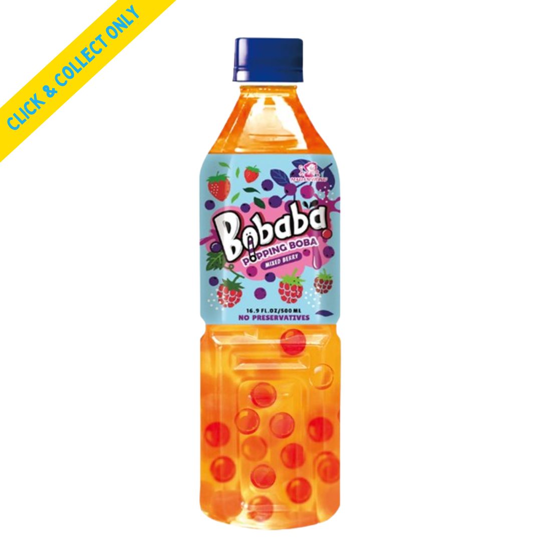 Bobaba Popping Soda Bubble Tea 500ml - Mixed Berry