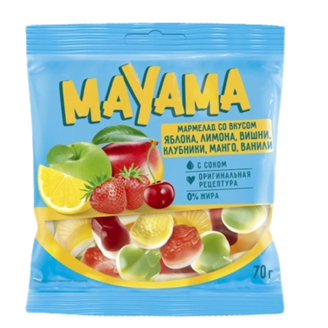 Gummi Jellies 70g - Mango, Lemon, Strawberry, Cherry &amp; Apple