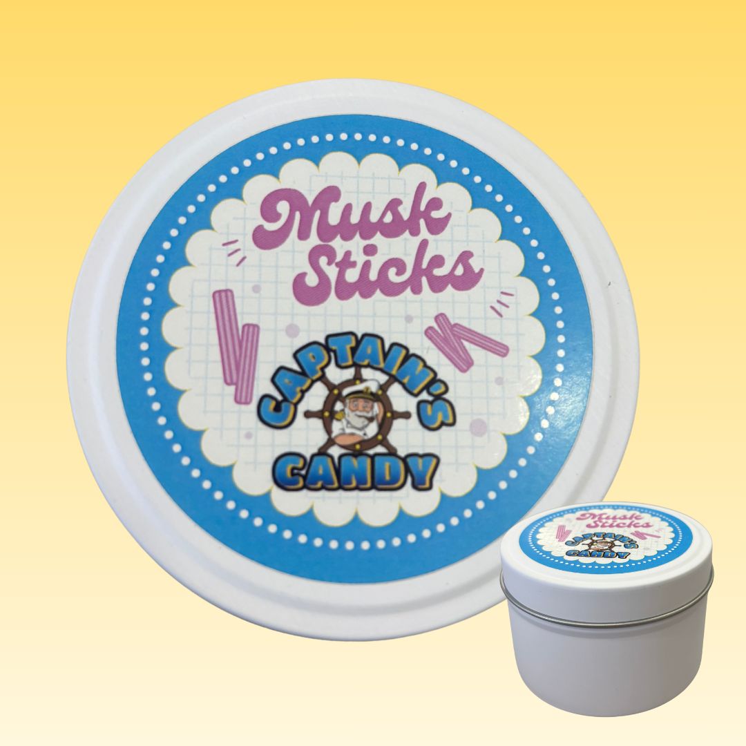 Captain&#39;s Candy Soy Candle 150ml - Musk Sticks