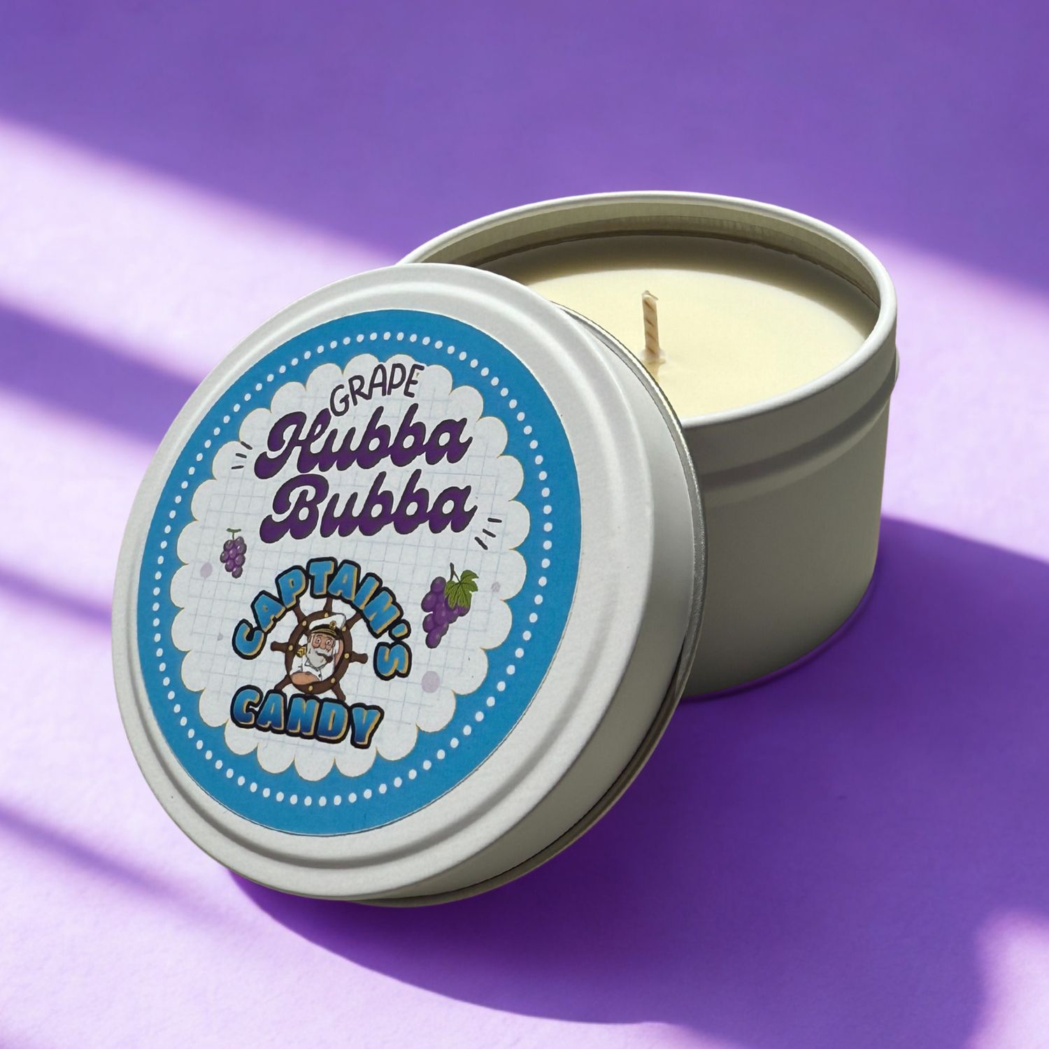Captain&#39;s Candy Soy Candle 150ml - Grape Hubba Bubba