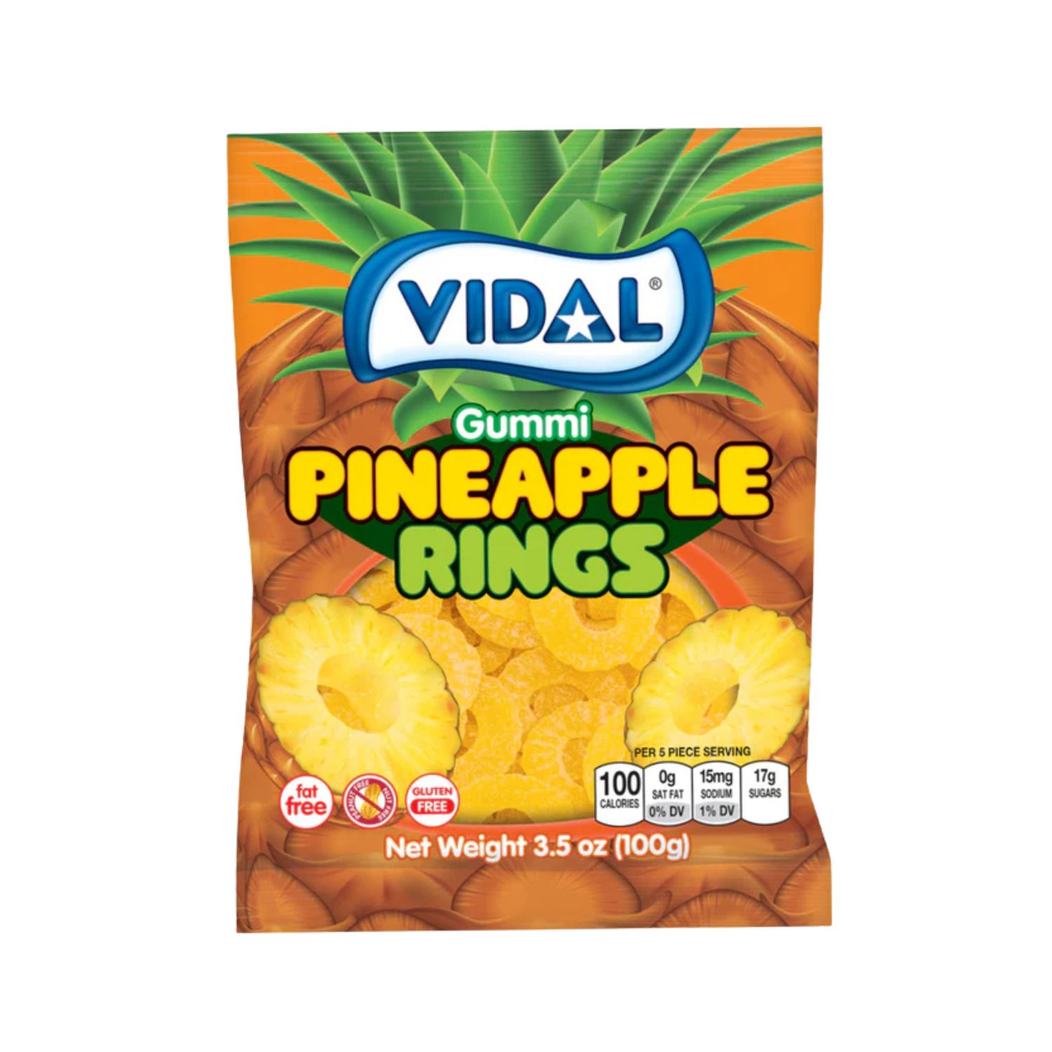 Gummi Pineapple Rings, Size: 100g