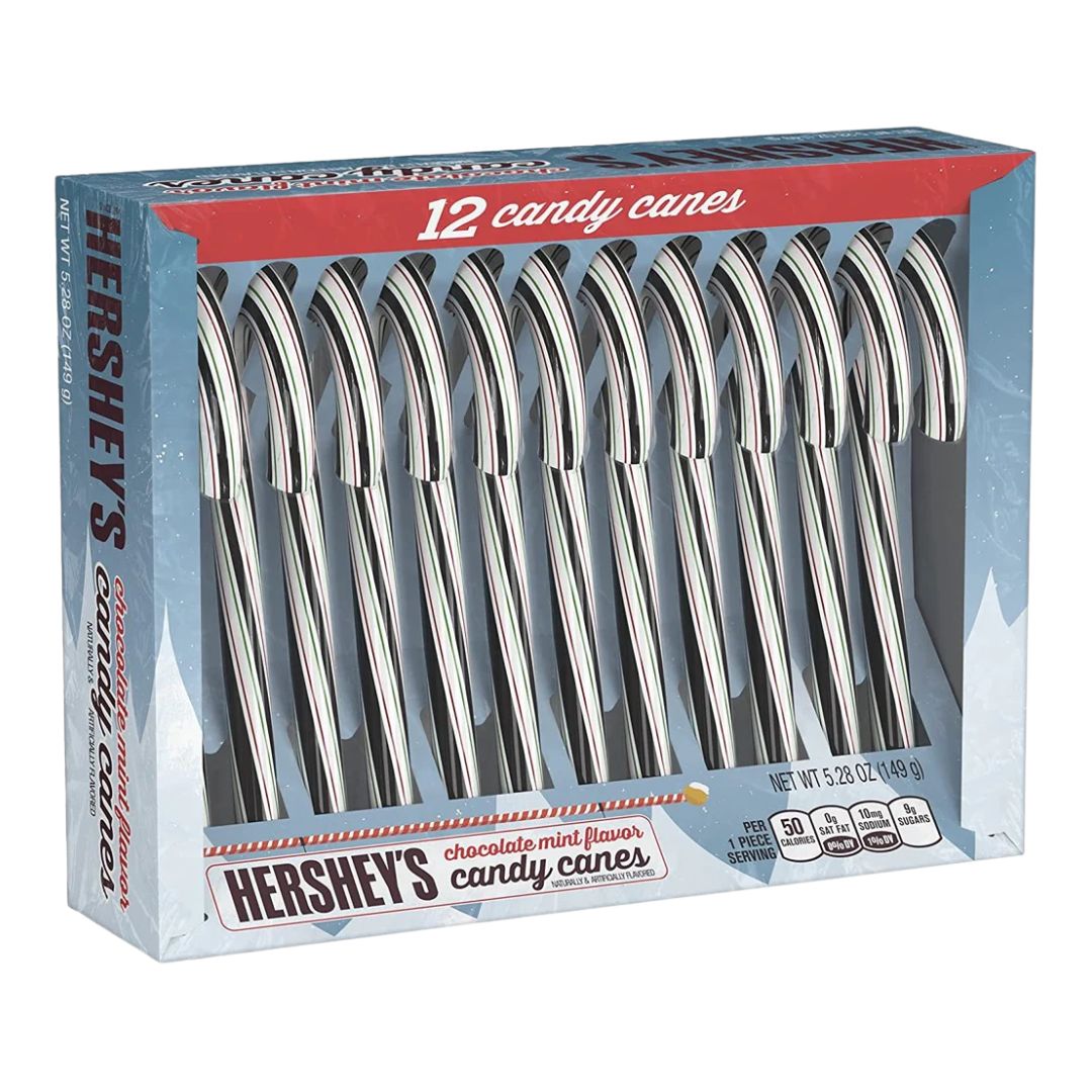 Hershey&#39;s Choc Mint Candy Canes 149g (12pc)