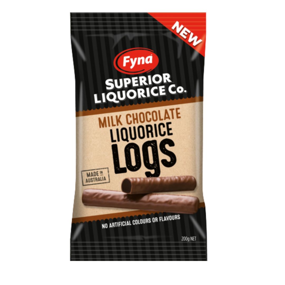 Milk Chocolate Licorice Logs 200g
