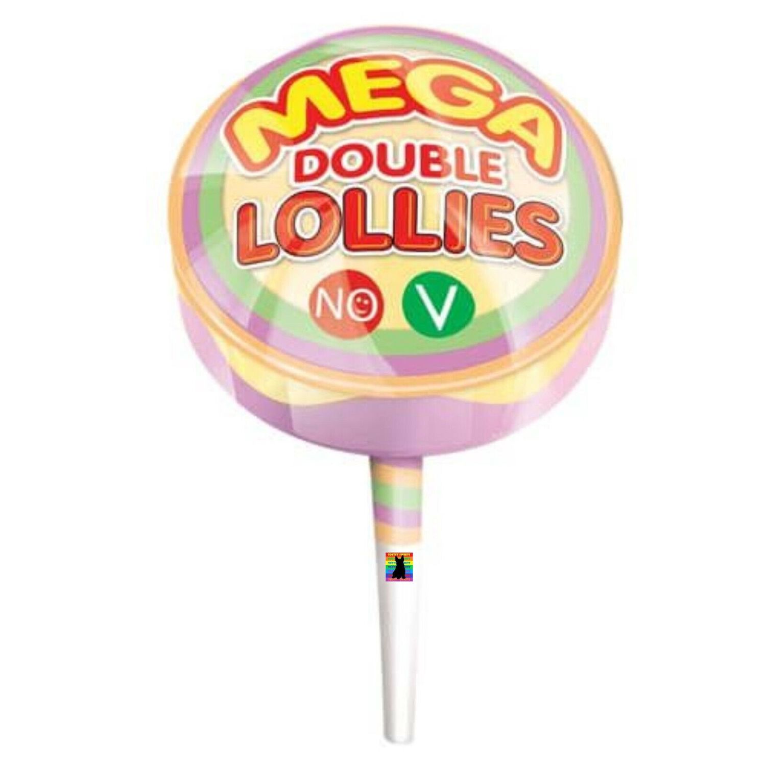 Mega Double Lollies (Lollipop), Size: 32g