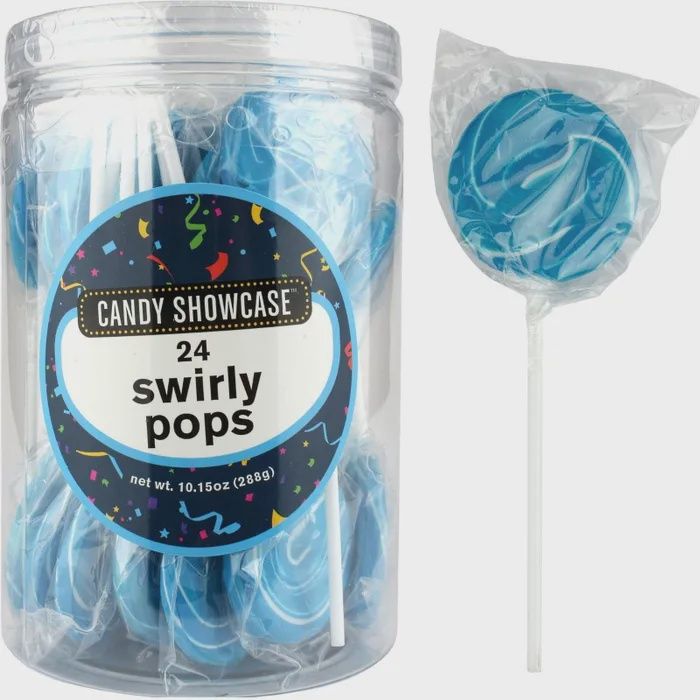 Small Swirl Pop (Round) 288g (24pc x 12g), Colour: Blue