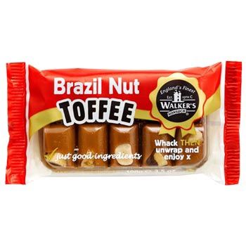 REDUCED BB JAN - Walkers Toffee Bar 100g - Brazil Nut, Quantity: 100g x 1