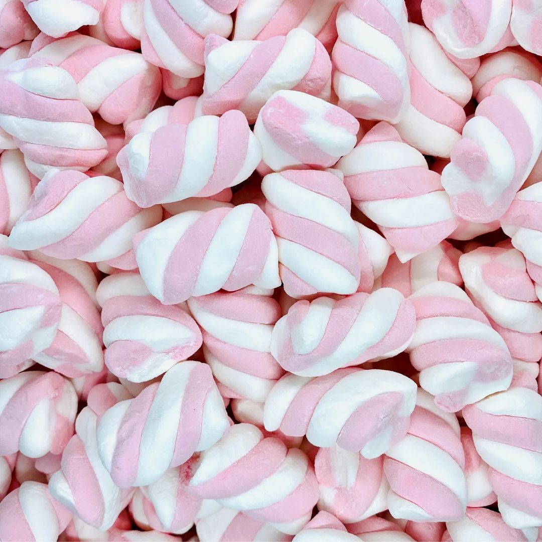 Marshmallow Twists - Pink &amp; White, Size: 150g