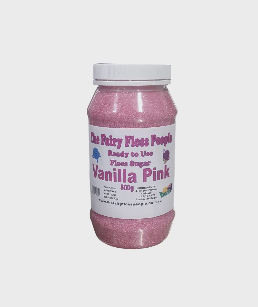 Fairy Floss Sugar 500g, Flavour: Vanilla Pink