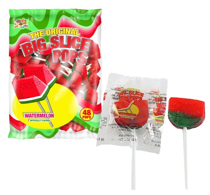 Albert's Big Slice Lollipops, Flavour: Watermelon 48pc