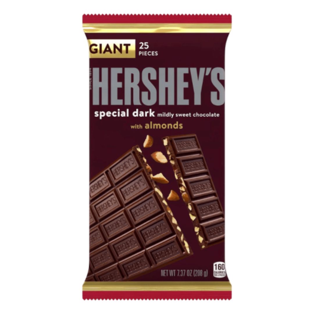 Hershey's Bar - Special Dark with Almonds Chocolate, Size: 208g