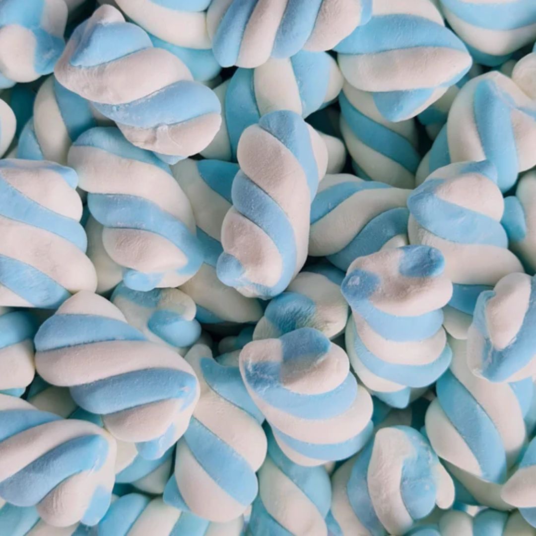 Marshmallow Twists - Blue &amp; White, Size: 150g