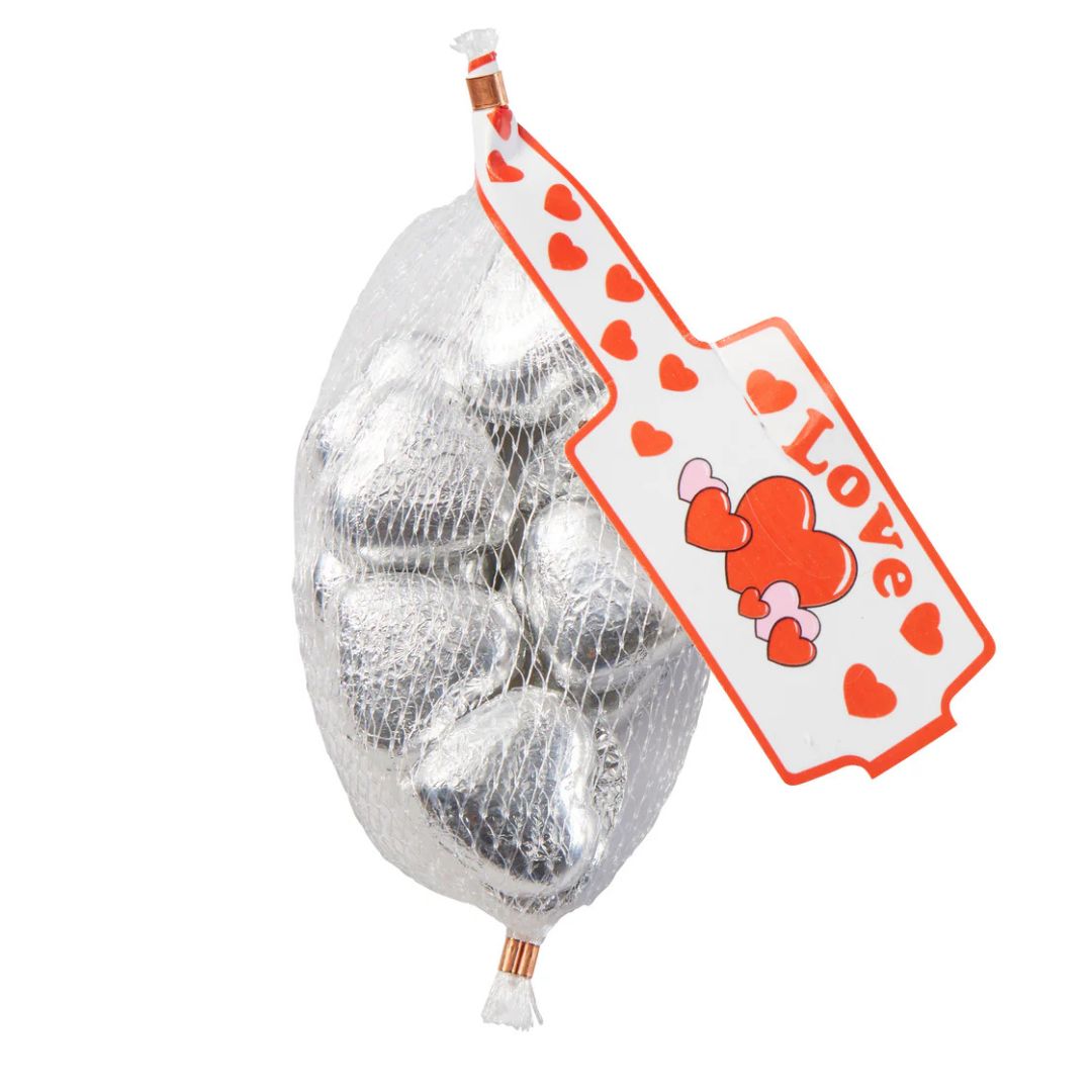 Chocolate Foiled Heart 63g - Silver
