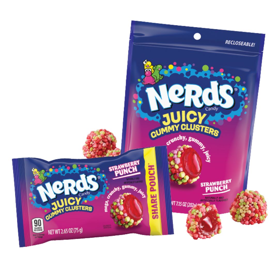 REDUCED BB AUG 26 - Nerds 'JUICY' Gummy Clusters - Strawberry Punch, Size: 75g