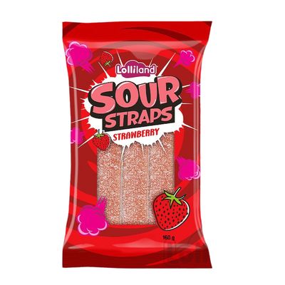 Sour Straps (Lolliland) - Strawberry - 160g