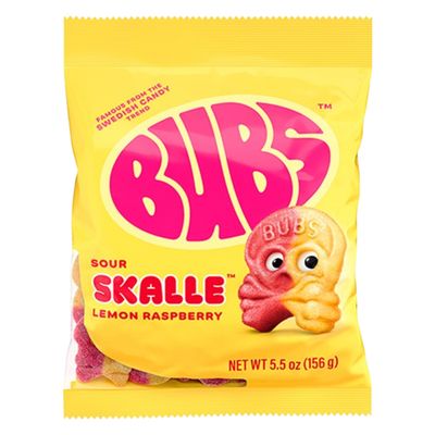 Bubs Sour Raspberry &amp; Lemon Skulls 156g
