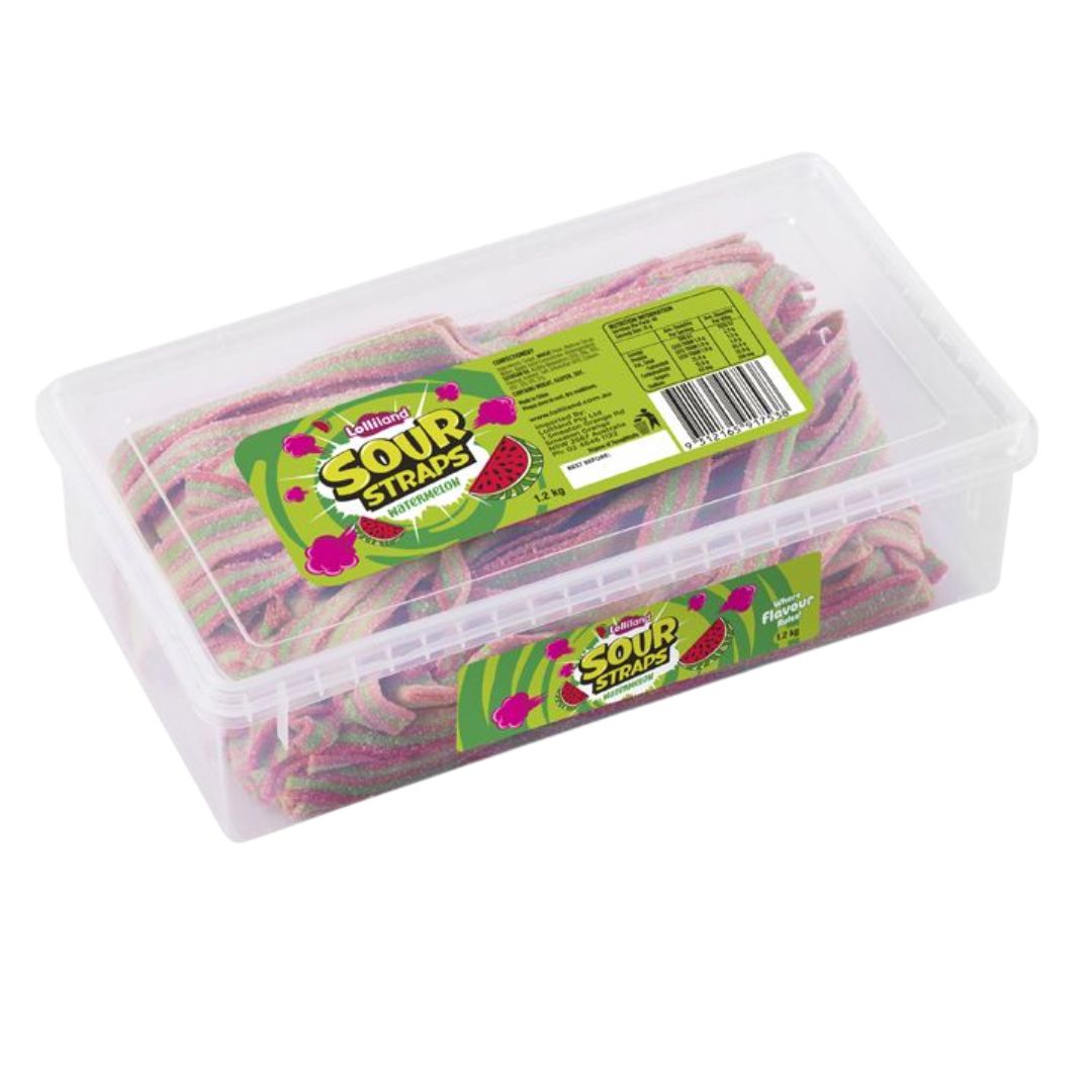 Sour Straps (Lolliland) 1kg tub - Watermelon