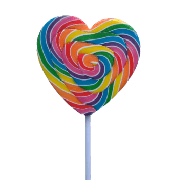 Mega Swirl Pop (Heart) 85g - Rainbow, Colour: 85g