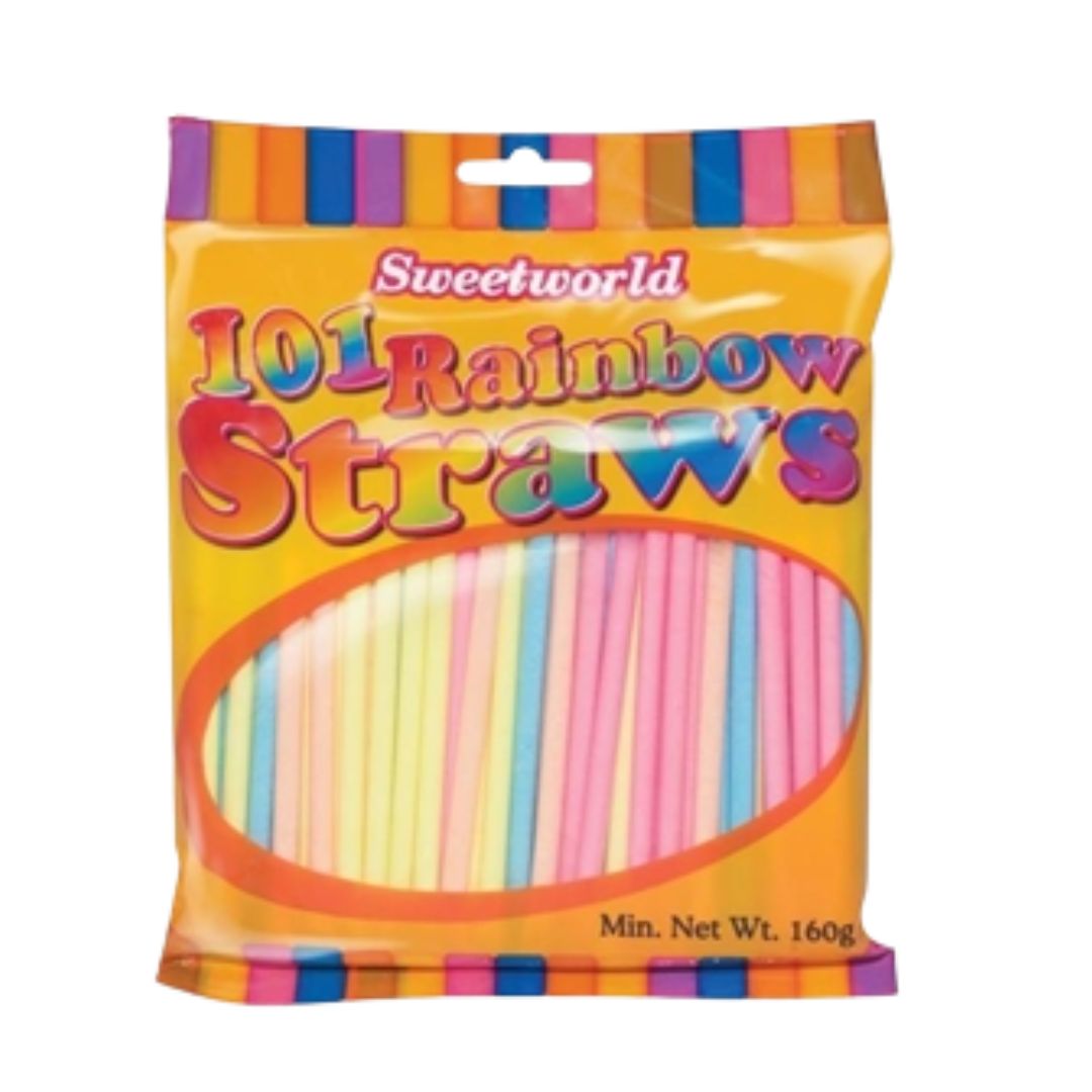 Rainbow Sherbet Straws 160g (101pc)