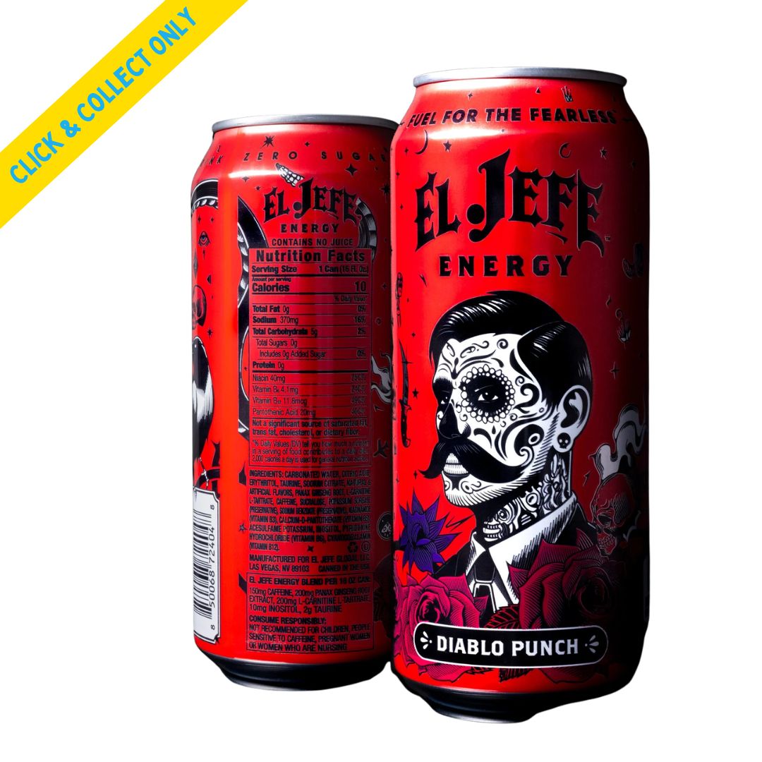 El Jefe Energy Drink 473ml - Diablo Punch Zero Sugar