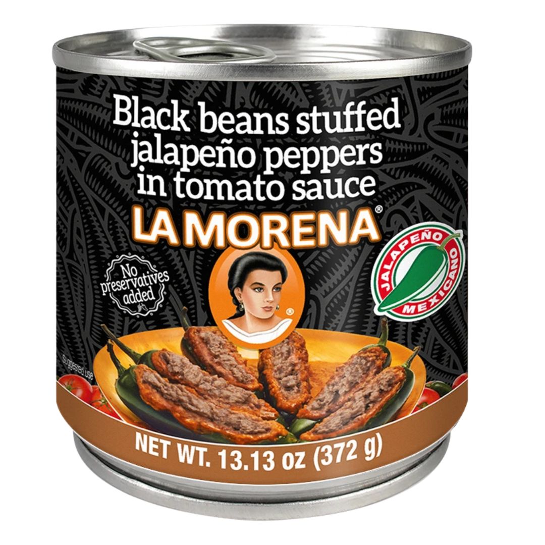 Whoole Jalapenos stuffed with refried black beans 372g