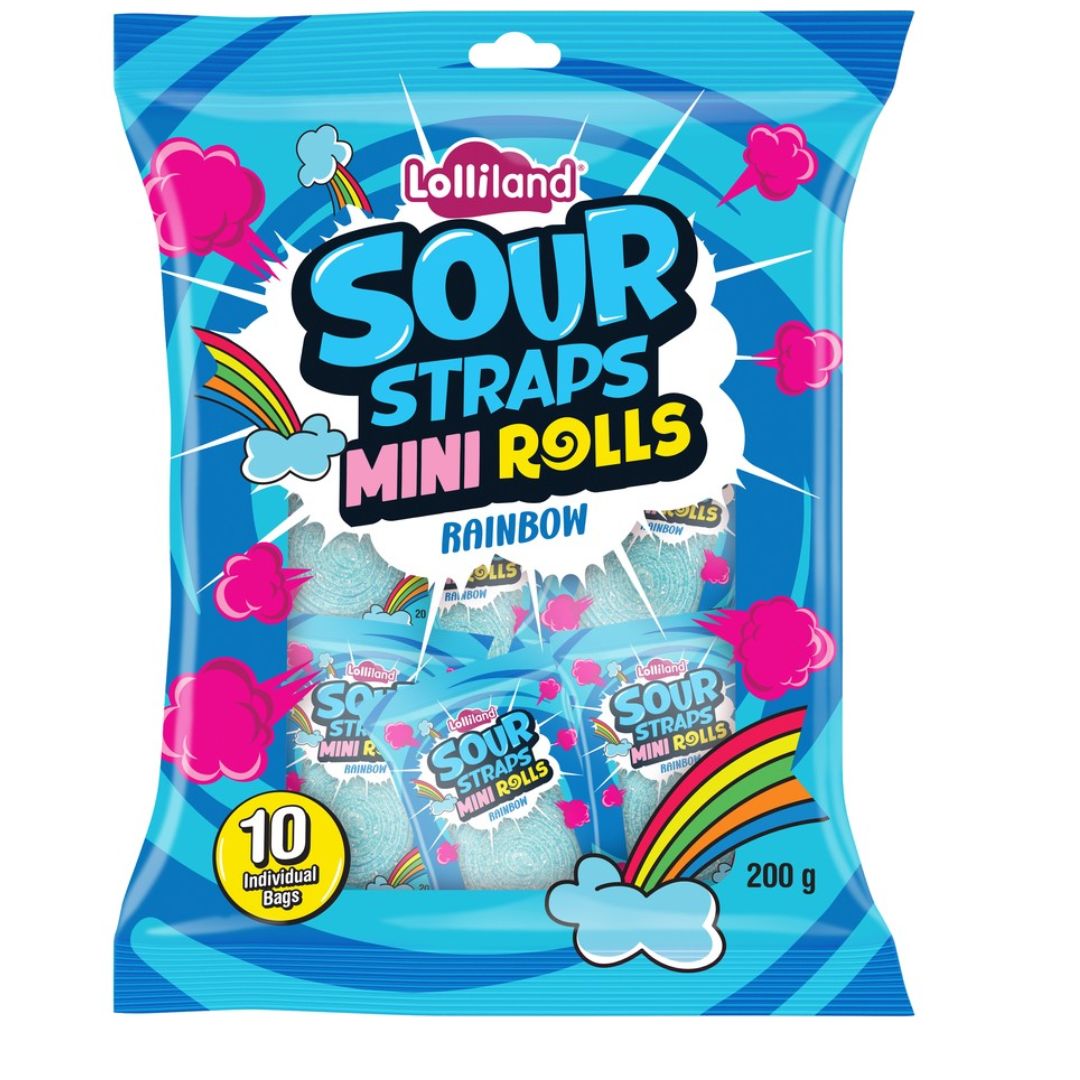 Sour Strap Minis Rainbow Rolls 200g (10 pc)