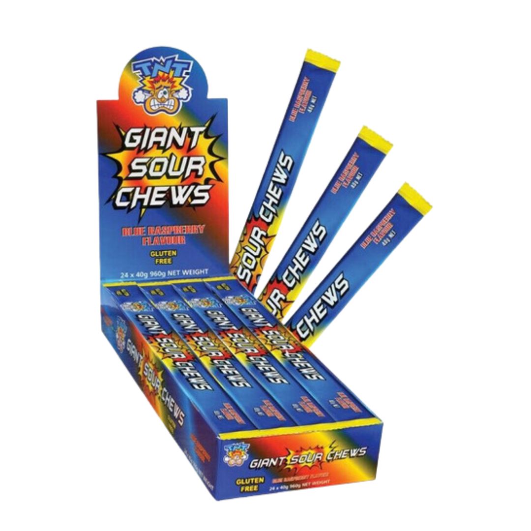 TNT Giant Sour Chew 40g - Blue Raspberry