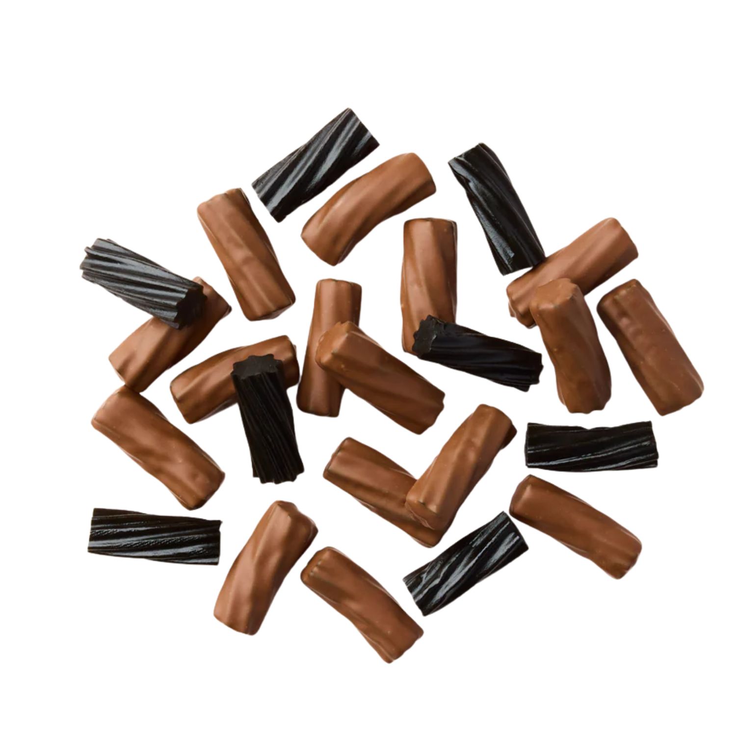 Chocolate Coated Licorice Twist Pieces - Milk Choc 875g