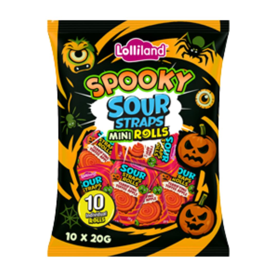 Spooky Sour Straps Mini Rolls 200g (10pc)