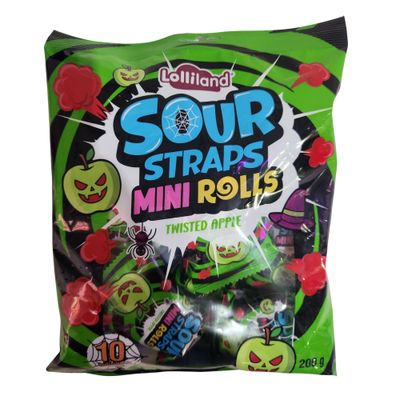 Spooky Sour Straps Mini Rolls 200g (10pc)