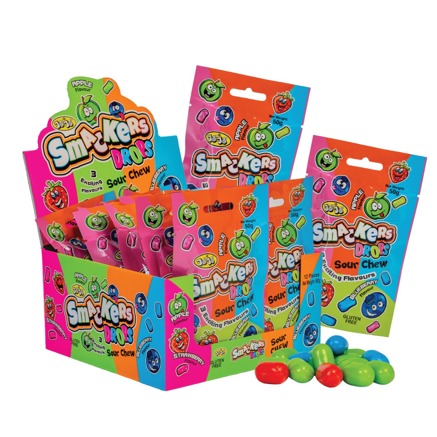 Smackers Drops Sour Chews 50g