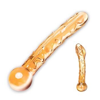 GLAS - ORANGE TICKLER GLAZEN DILDO