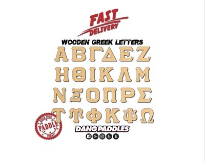 Wooden Greek Letters for Paddles