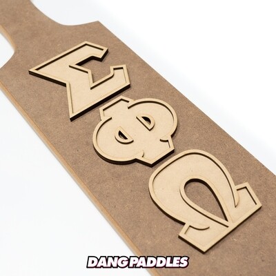 Block Greek Wooden Letters for Paddles