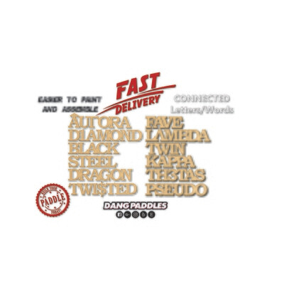 Wooden Connected Letters for Paddles