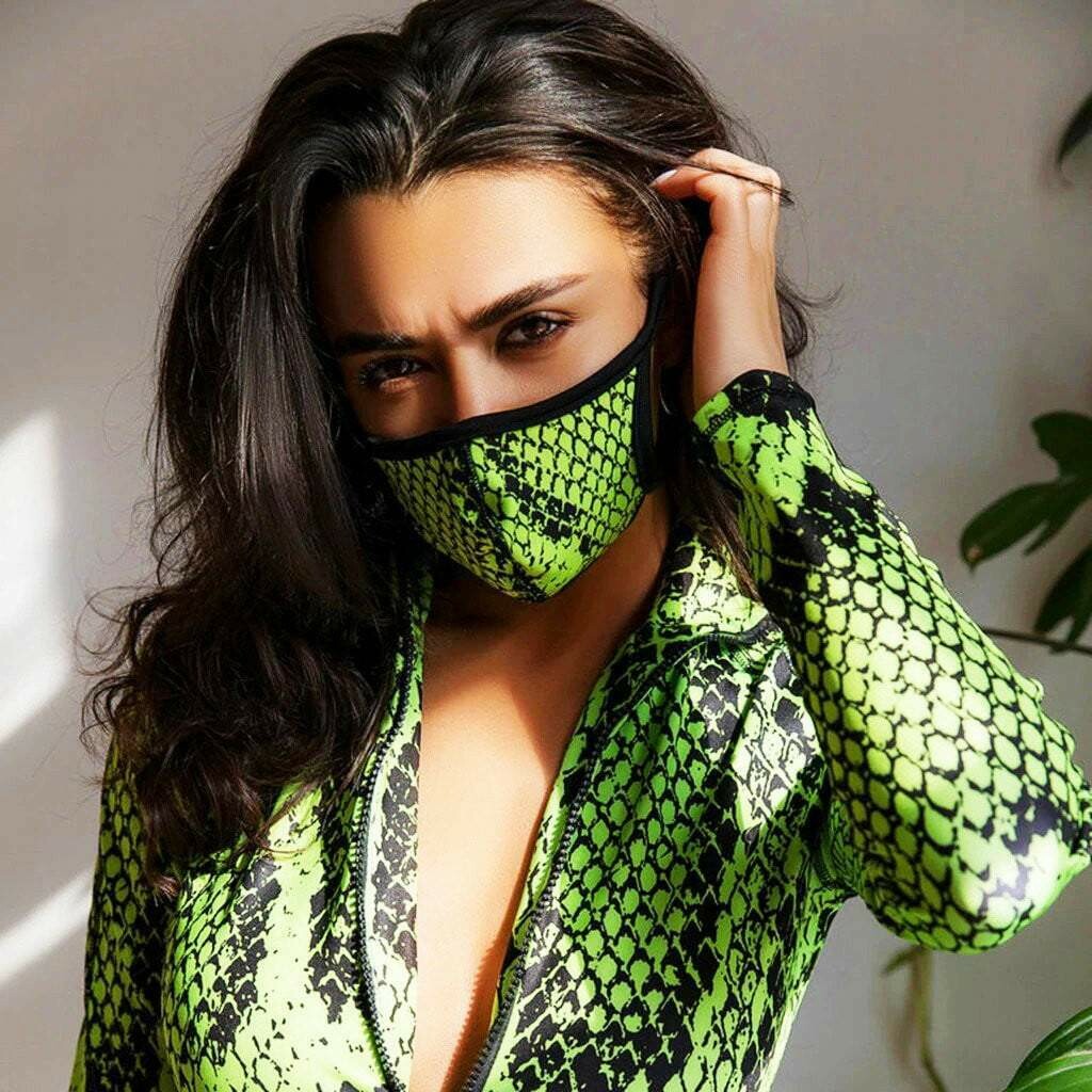 Green Reptile Scales Mask - Super Breathable
