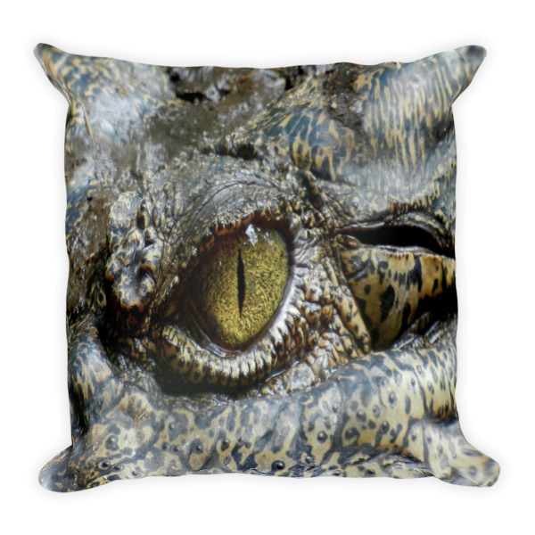 Square Reptile Pillow - ' The Watcher'